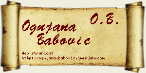 Ognjana Babović vizit kartica